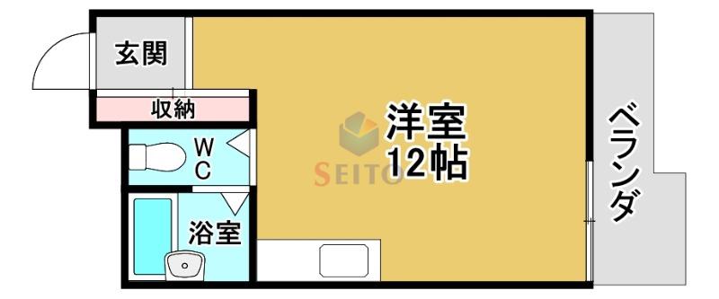 メゾンユルベーヌ(ワンルーム/1階)の間取り写真
