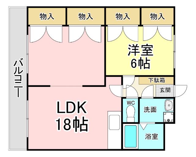 アーバンKN5(1LDK/3階)の間取り写真