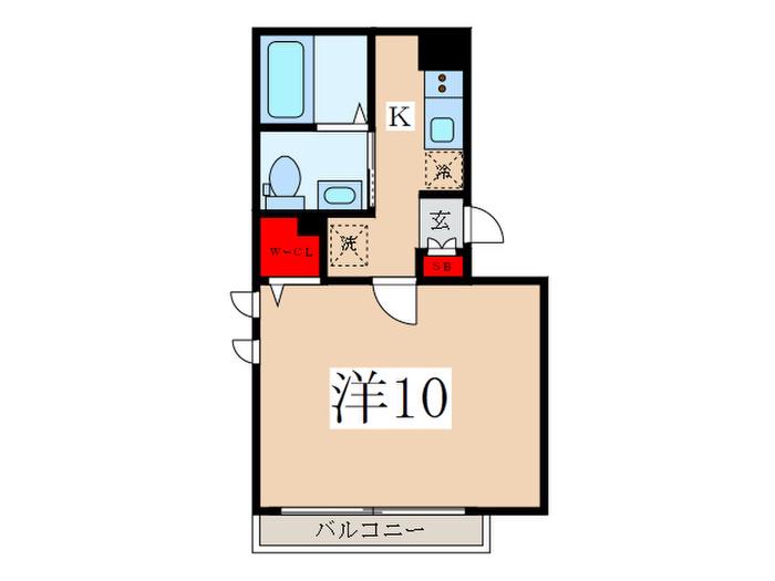 YST仲宿(1K/2階)の間取り写真