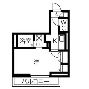 グランセレーノ(1K/3階)の間取り写真