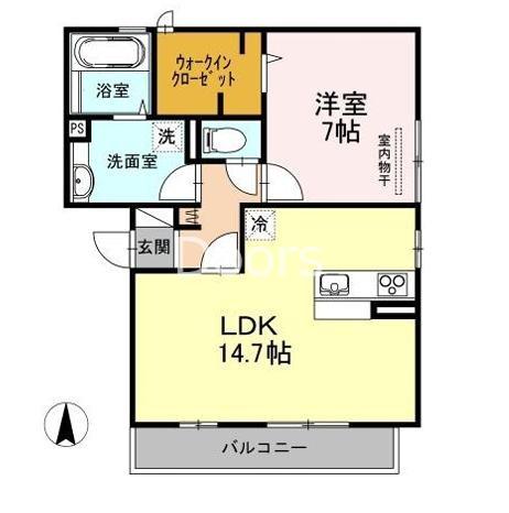 タウンコート A棟(1LDK/3階)の間取り写真