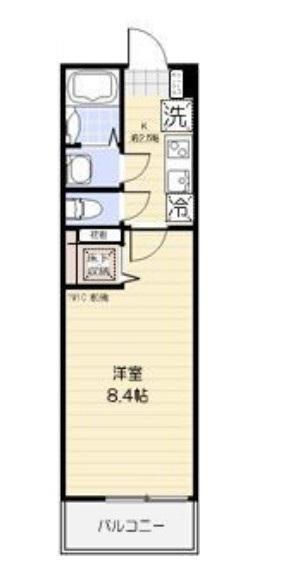 キャストリー八王子(1K/1階)の間取り写真