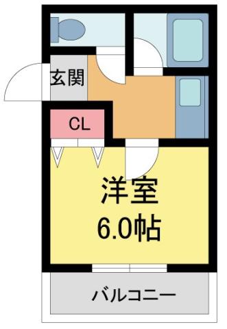 プチハウス仁川(ワンルーム/1階)の間取り写真