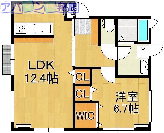 フローラルとやの(1LDK/1階)の間取り写真