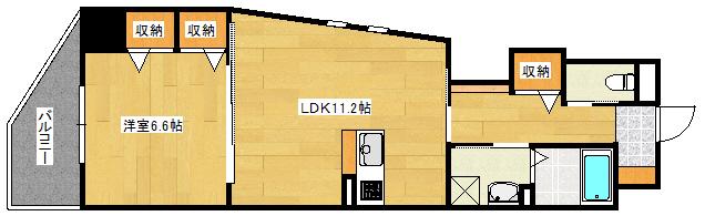 MONTE LIBRO (1LDK/7階)の間取り写真