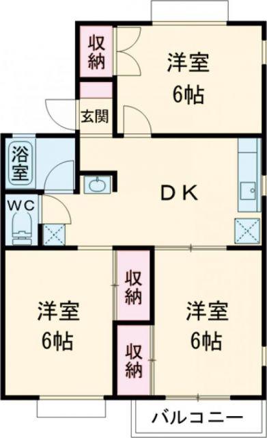 フォレスト本郷A(3DK/1階)の間取り写真