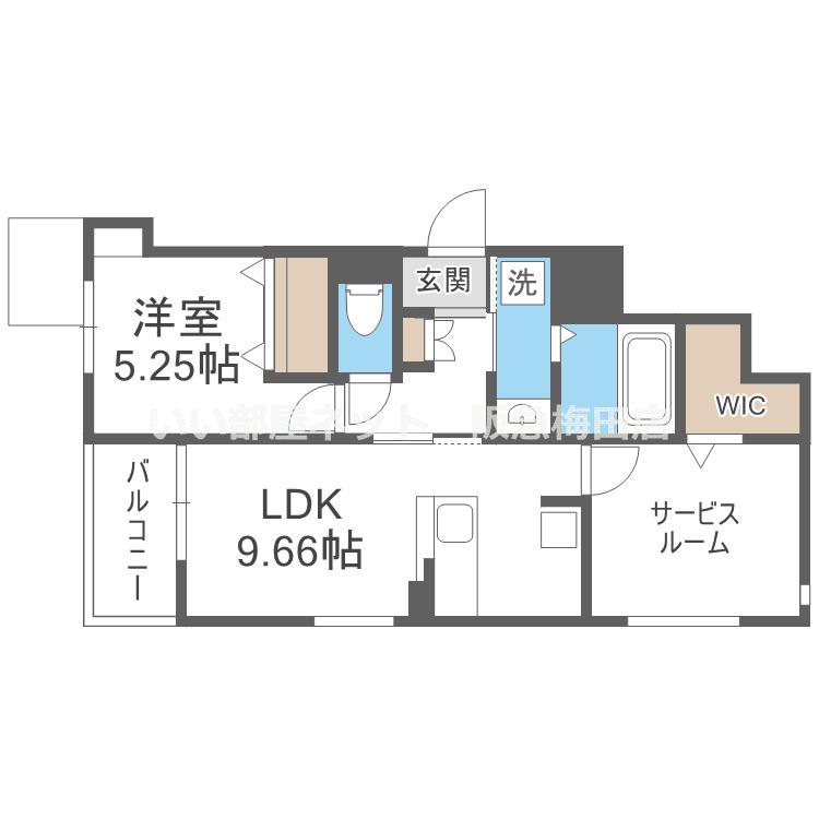 IL MIO CORTE高殿(1SLDK/3階)の間取り写真