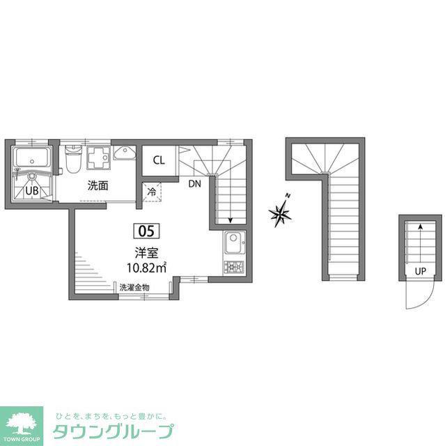 グランエッグス梅ヶ丘W(ワンルーム/2階)の間取り写真