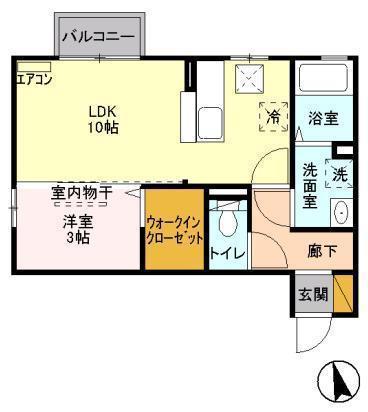 セレクトA(1LDK/1階)の間取り写真