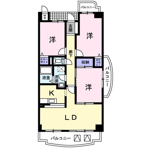 グランアルシェ(3LDK/5階)の間取り写真