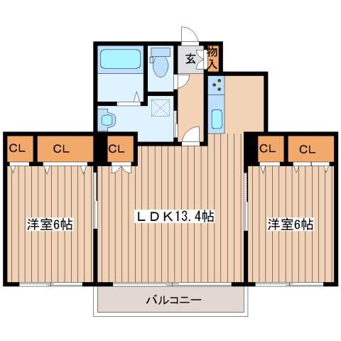 パークスクエア西野(2LDK/4階)の間取り写真