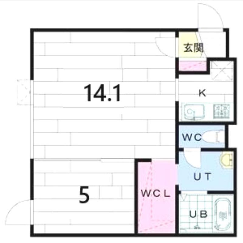 スカイパーク宮の沢(1LDK/4階)の間取り写真