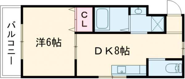 シティーコート堺東(1LDK/4階)の間取り写真
