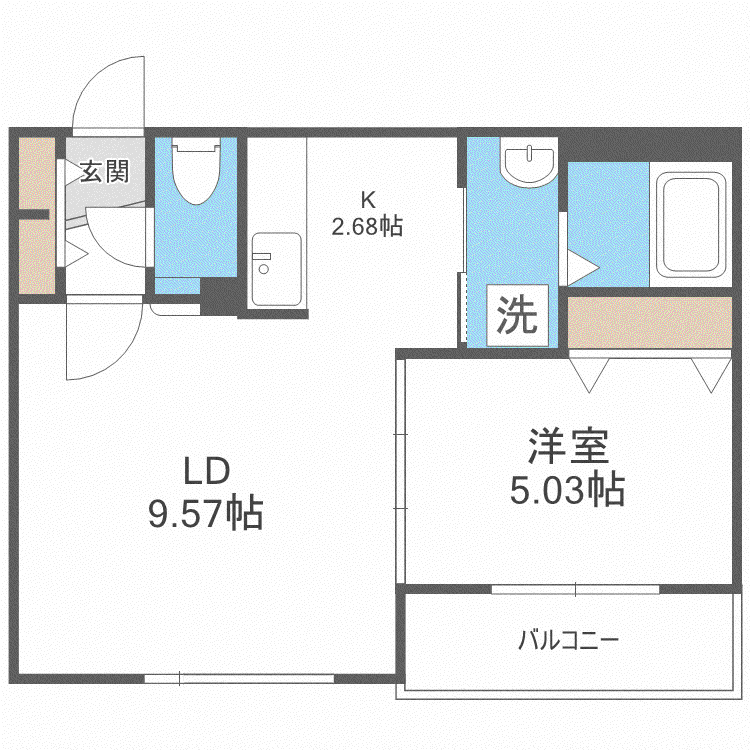 LILAC壱番館(1LDK/3階)の間取り写真