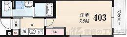 リアコート下新庄II(1K/2階)の間取り写真