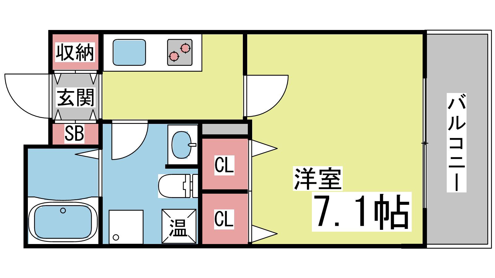サンコーセントレアーバン(1K/5階)の間取り写真