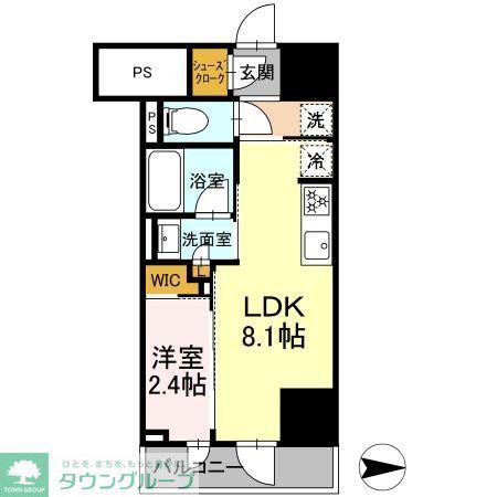ピアース新宿三丁目(1LDK/7階)の間取り写真