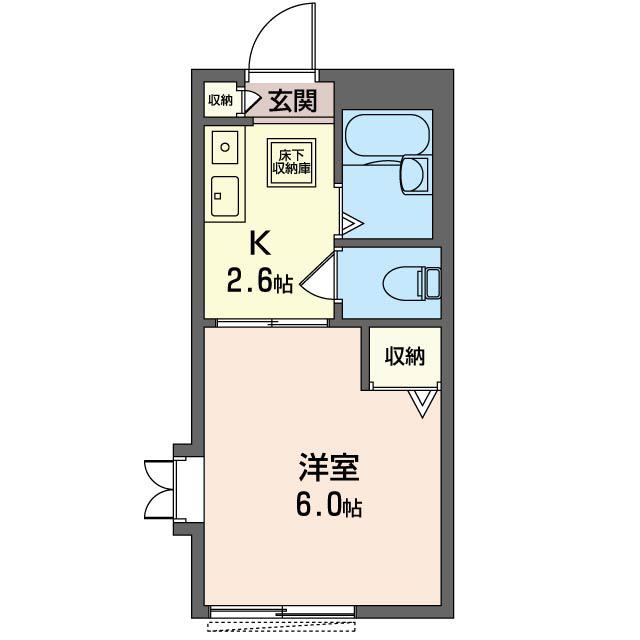 Tメゾン(1K/2階)の間取り写真