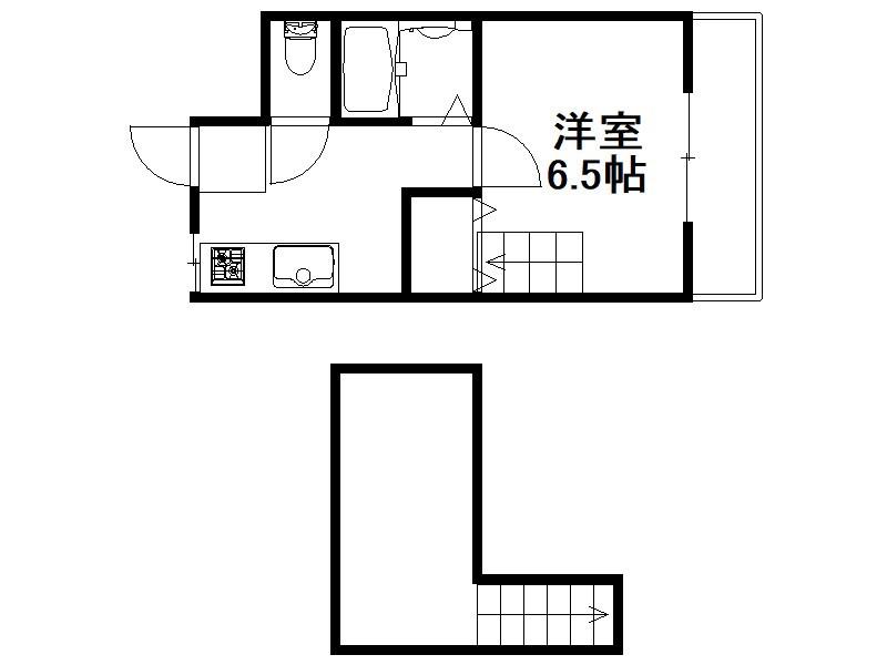サンフィールド下原(1K/1階)の間取り写真