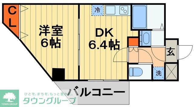金太郎ヒルズ100(1DK/8階)の間取り写真