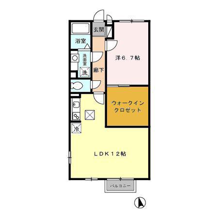 サンライト(1LDK/1階)の間取り写真