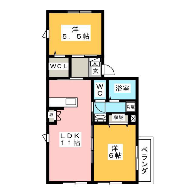 プリミエール(2LDK/1階)の間取り写真