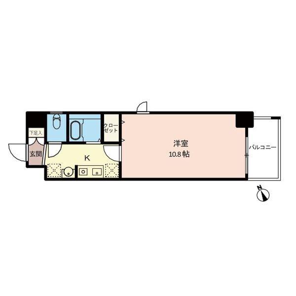LASANTE鵜の森(1K/7階)の間取り写真