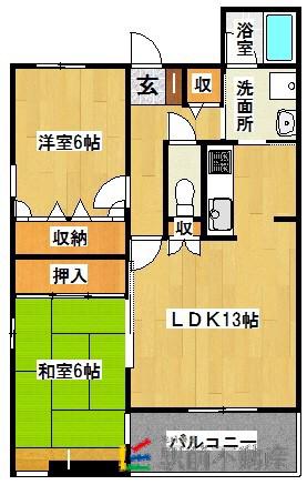 グランディア・デマラージュ(2LDK/4階)の間取り写真