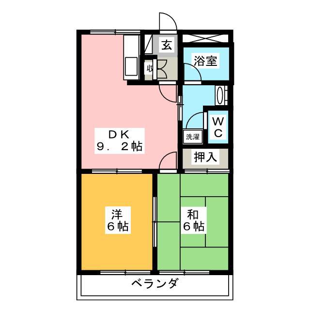 サンフィットメゾンオカダ(2DK/1階)の間取り写真