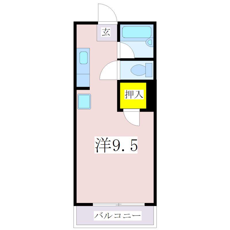 エスペール21鴨池(ワンルーム/2階)の間取り写真