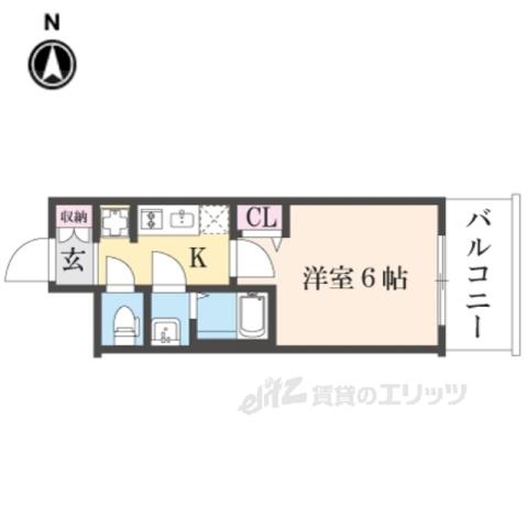 プレサンス新深江ディレット(1K/4階)の間取り写真