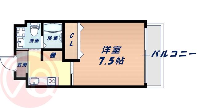 エグゼ西大阪(1K/2階)の間取り写真