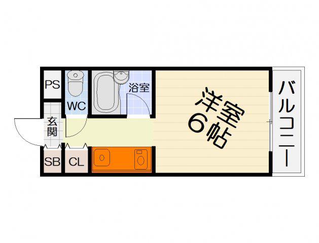 COLLECTION諏訪ノ森(1K/1階)の間取り写真
