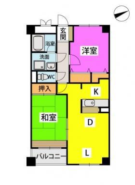 校南マンション(2LDK/3階)の間取り写真