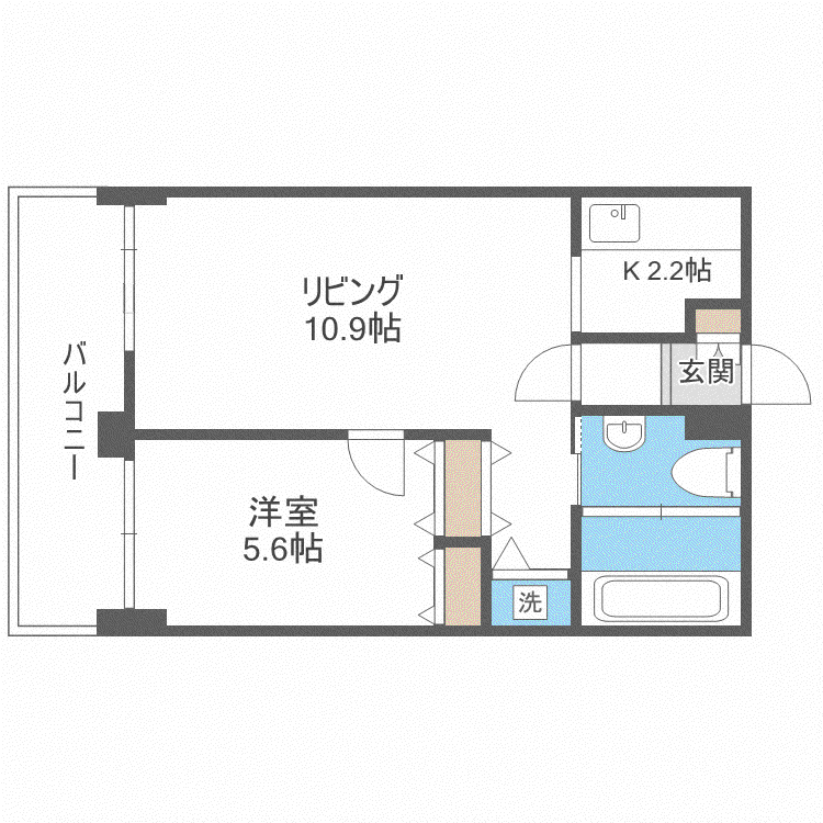 BIGPALACE南4条(1LDK/10階)の間取り写真