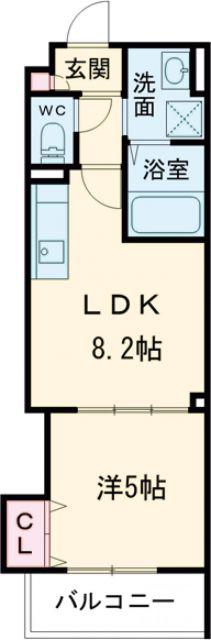 クリエオーレ大池町II(1LDK/3階)の間取り写真