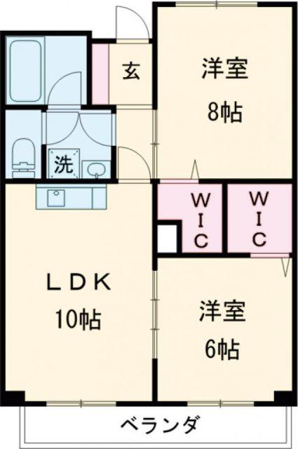 人吉ビル(2LDK/8階)の間取り写真