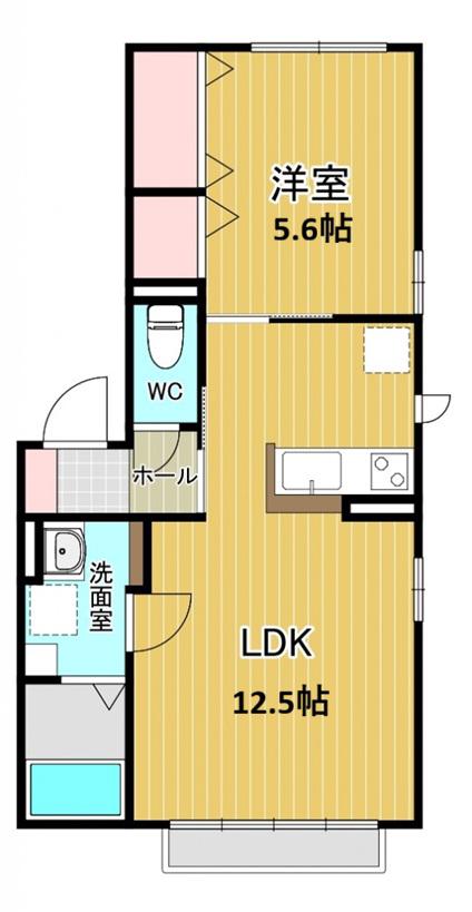 アコーレ(1LDK/1階)の間取り写真