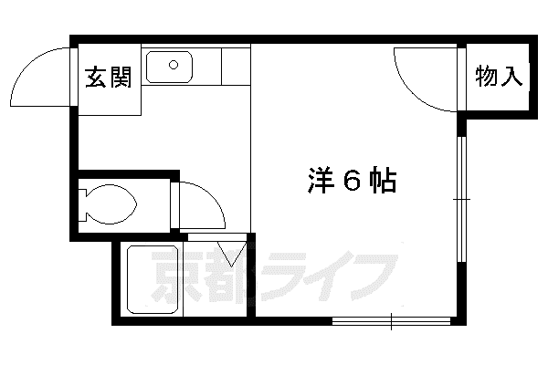 シャトープラティークI(ワンルーム/2階)の間取り写真