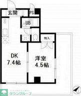 熊沢第2ビル(1DK/4階)の間取り写真