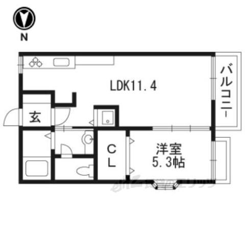 セントラルヴィレッジ(1LDK/2階)の間取り写真