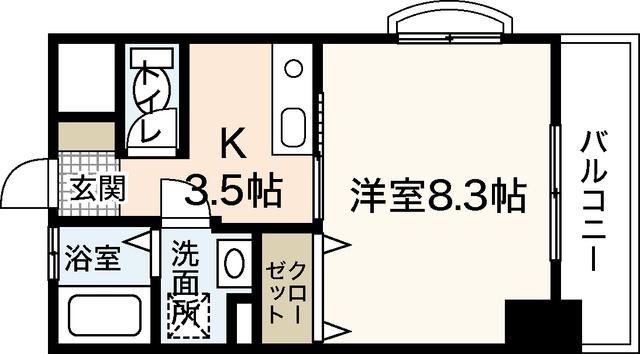 NS白島ビル(1K/3階)の間取り写真
