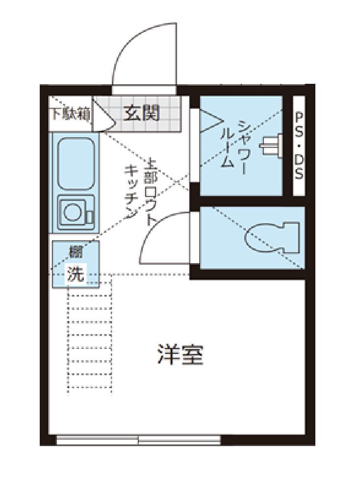 WATER BAY 夏目坂(ワンルーム/B1階)の間取り写真
