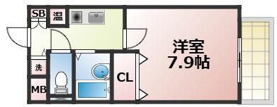 メゾンヤンII(1K/7階)の間取り写真