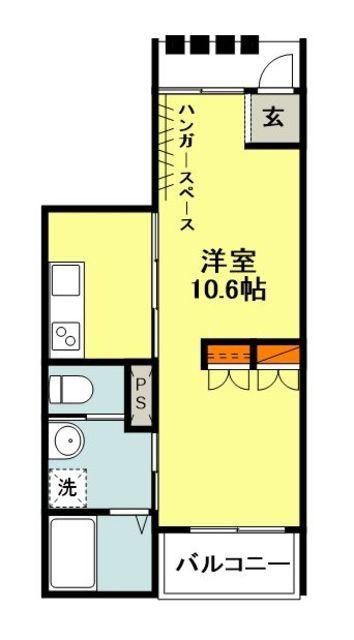 マーキスコート ノース(1K/1階)の間取り写真