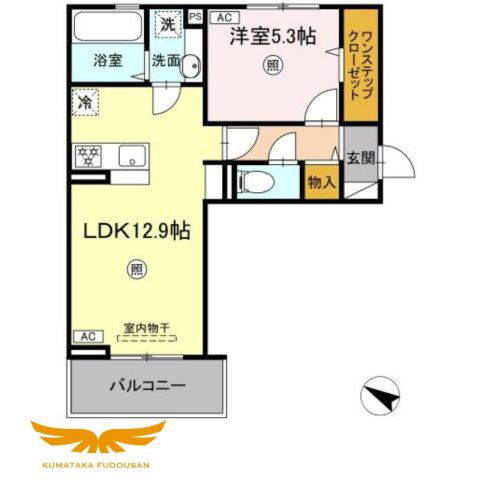 オーヴィラージュII(1LDK/3階)の間取り写真