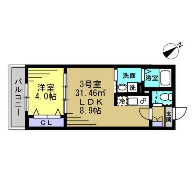 HD南柏(1LDK/1階)の間取り写真