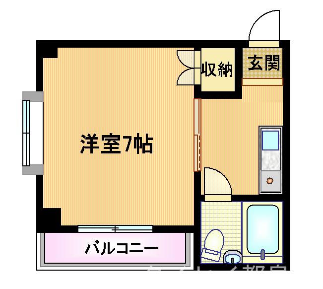ロイヤルハイム(ワンルーム/3階)の間取り写真