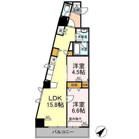 HILL FLAT OSAKI(2LDK/3階)の間取り写真