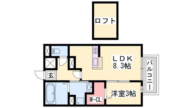 アーバンプラザII(1LDK/2階)の間取り写真